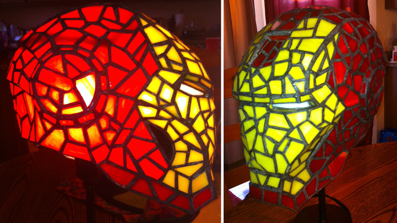 Illustration for article titled Stained Glass Iron Man Helmet Would Totally Class-Up Avengers HQ